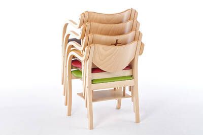 Holz Armlehnenstühle mit hochwertigem Sitzpolster